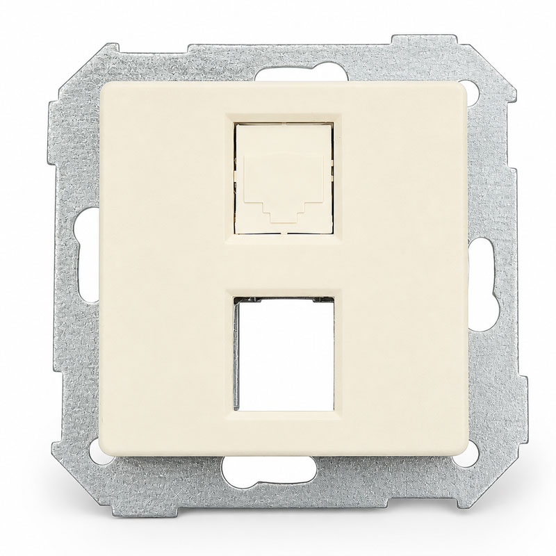 SIMON - PLACA 2XRJ AMP 82 B.MARFIL