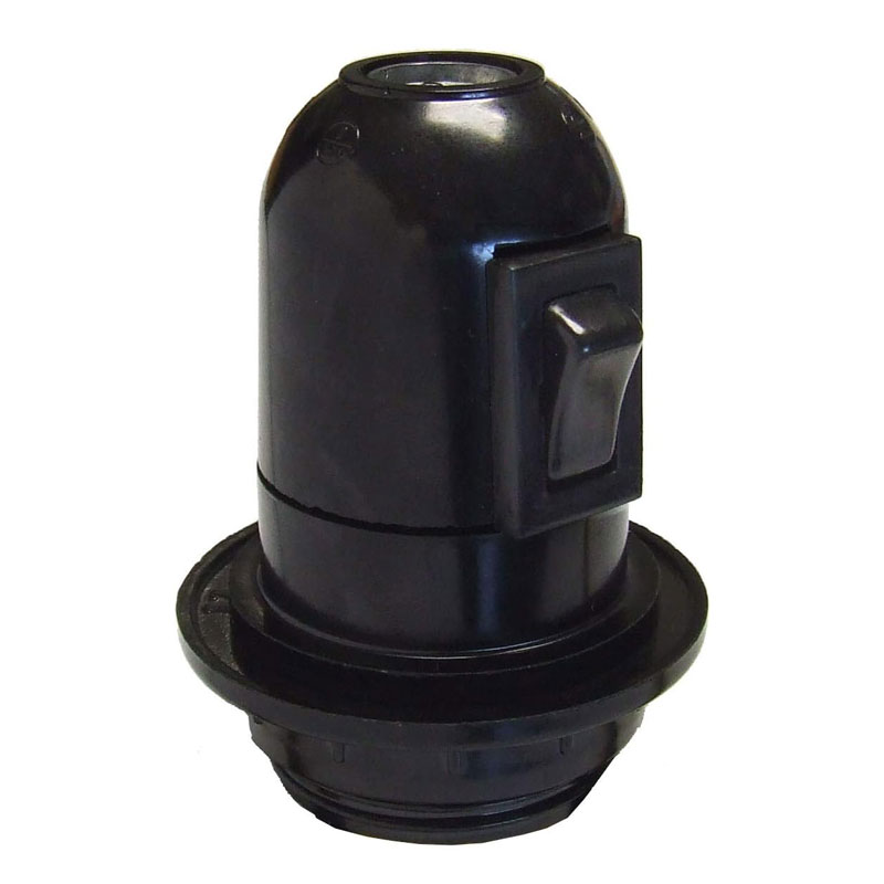 FONTINI - P/LAMPARAS E27 C/INTERRUPTOR NEGRO