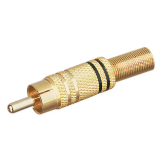 SILVER SANZ - CONECTOR RCA DORADO MACHO NEGRO