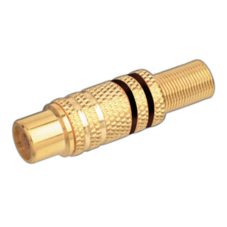 SILVER SANZ - CONECTOR RCA DORADO HEMBRA NEGRO