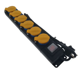 ASEIN - REGLETA 6XSCH 2M C/I. IP44 NEGRO/AMAR.