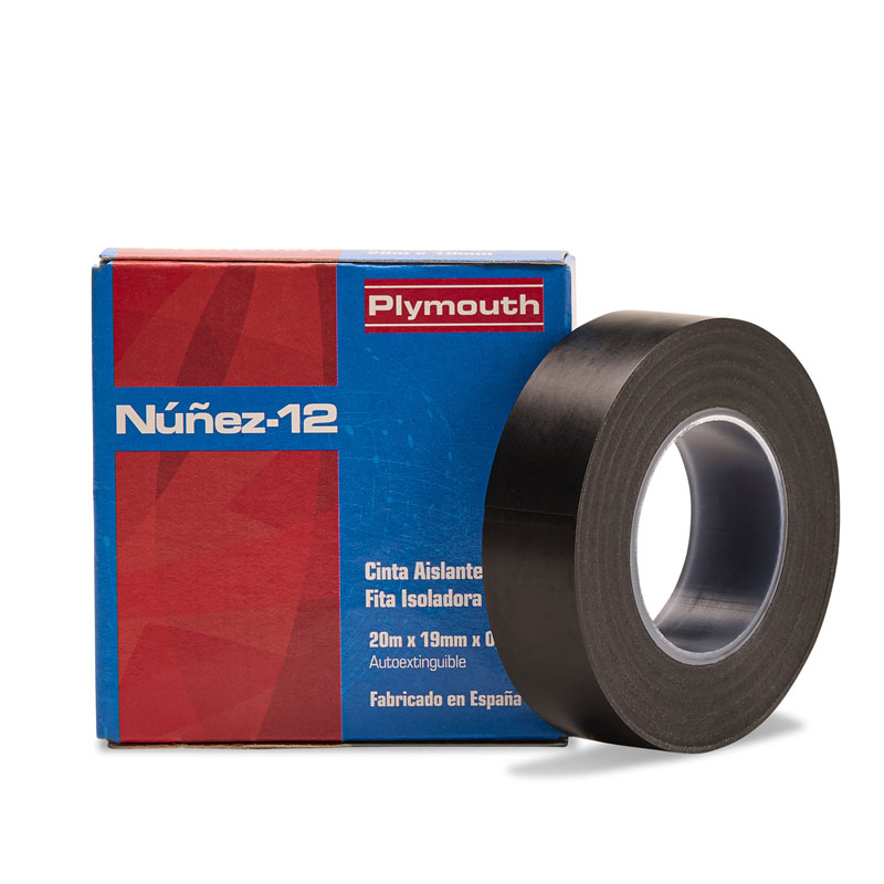 PLYMOUTH - ROLLO 20M CINTA AISLANTE NUÑEZ-12 NEGRO