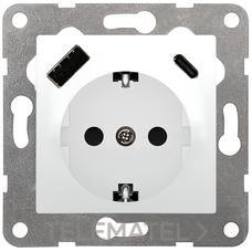 BJC - BASE SCHUKO + 2XUSB A+C BLANCO POLAR