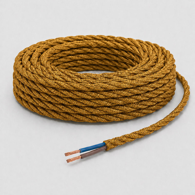 P. ITALIANA - ML CABLE TRENZADO SEDA 2X0.75 MM² DORA. 45