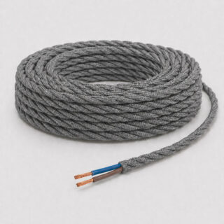 P. ITALIANA - ML CABLE TRENZADO SEDA 2X0.75 MM² GRIS 63