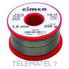 CIMCO - CARRETE ESTAÑO 60/40 250G 1,00MM