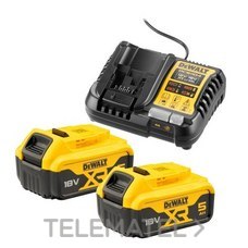 DEWALT - KIT 2 BATERIAS 18V 5AH + CARGADOR