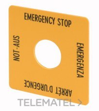 EATON - PLACA PARADA EMERGENCIA 50X50MM