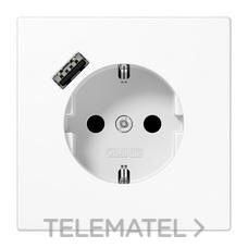 JUNG - BASE SCHUKO + CARG. USB-A BLANCO