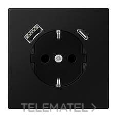 JUNG - BASE SCHUKO + CARG. USB-A+C N.MATE