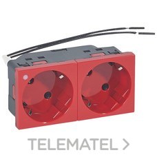LEGRAND - BASE 2X SCH. MOSAIC ROJO C/PILOTO