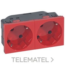 LEGRAND - BASE 2X SCHUKO MOSAIC ROJO