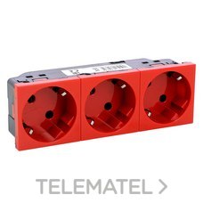 LEGRAND - BASE 3X SCHUKO MOSAIC ROJO