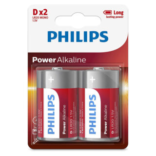 PHILIPS - BLISTER 2 PILAS LR20 1.5V POWER ALCAL.