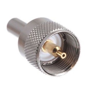 SILVER SANZ - CONECTOR PL-259 MACHO CON RED. RG58