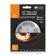 SILVER ELECTRONICS - KIT ROLLO LED 3 M 3000K IP20 + ALIM