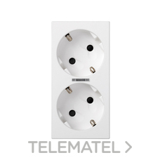 SIMON - BASE 500 DOBLE SCHUKO C/LED BLANCO