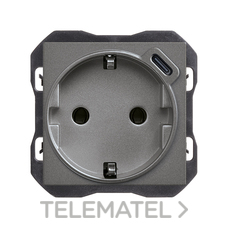 SIMON - BASE SCHUKO + USB C 270 TITANIO