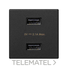 SIMON - CARGADOR 2XUSB 2,1A GRAFITO