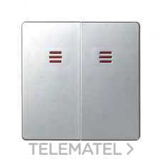 SIMON - TECLA DOBLE C/VISOR 82 ALUMINIO MATE