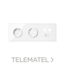SIMON - KIT FRONT 100 3 E 2BASES + 1TV+1RJ45 BL.