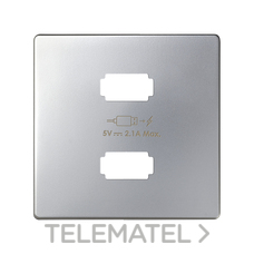 SIMON - TAPA 82 2XUSB 5VDC ALU. MATE