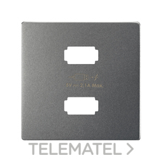 SIMON - TAPA 82 2XUSB 5VDC TITANIO