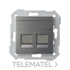 SIMON - PLACA 2XRJ AMP 82 TITANIO