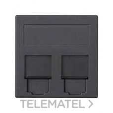 SIMON - PLACA 500 2XRJ45 KEYSTONE GRAFITO