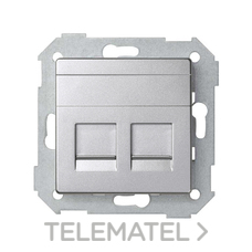 SIMON - PLACA 2XRJ AMP 82 ALUMINIO