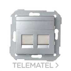 SIMON - PLACA 2XRJ AMP 82 ALUMINIO MATE