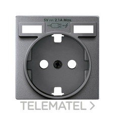 SIMON - TAPA BASE SCHUKO + 2 USB A 82 ALUMINIO
