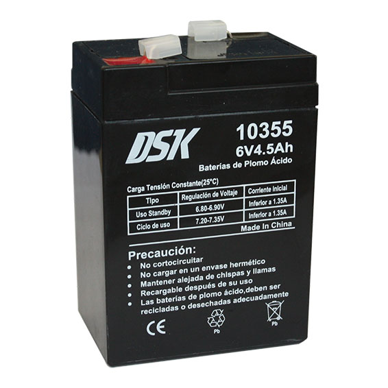VARIOS - BATERIA PLOMO ACIDO 6V 4.5AH 70X47X101