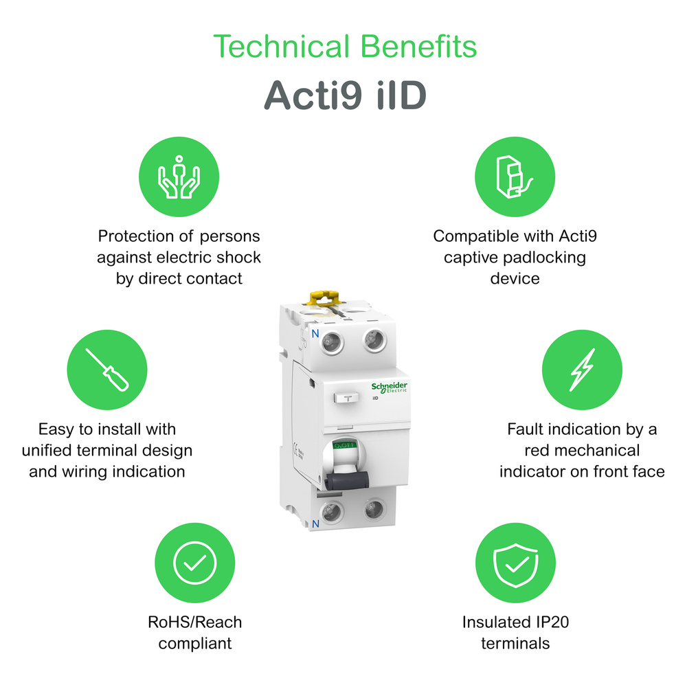 SCHNEIDER ELECTRIC - DIFERENCIAL 2X40A 300MA IID AC - Imagen 3