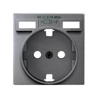 SIMON - TAPA BASE SCHUKO + 2 USB A 82 ALUMINIO
