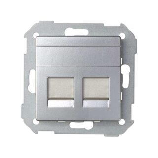 SIMON - PLACA 2XRJ AMP 82 ALUMINIO MATE