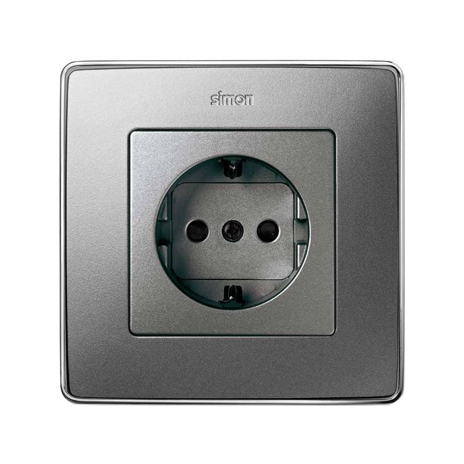 SIMON - TAPA BASE SCHUKO 82 ALUMINIO - Imagen 2